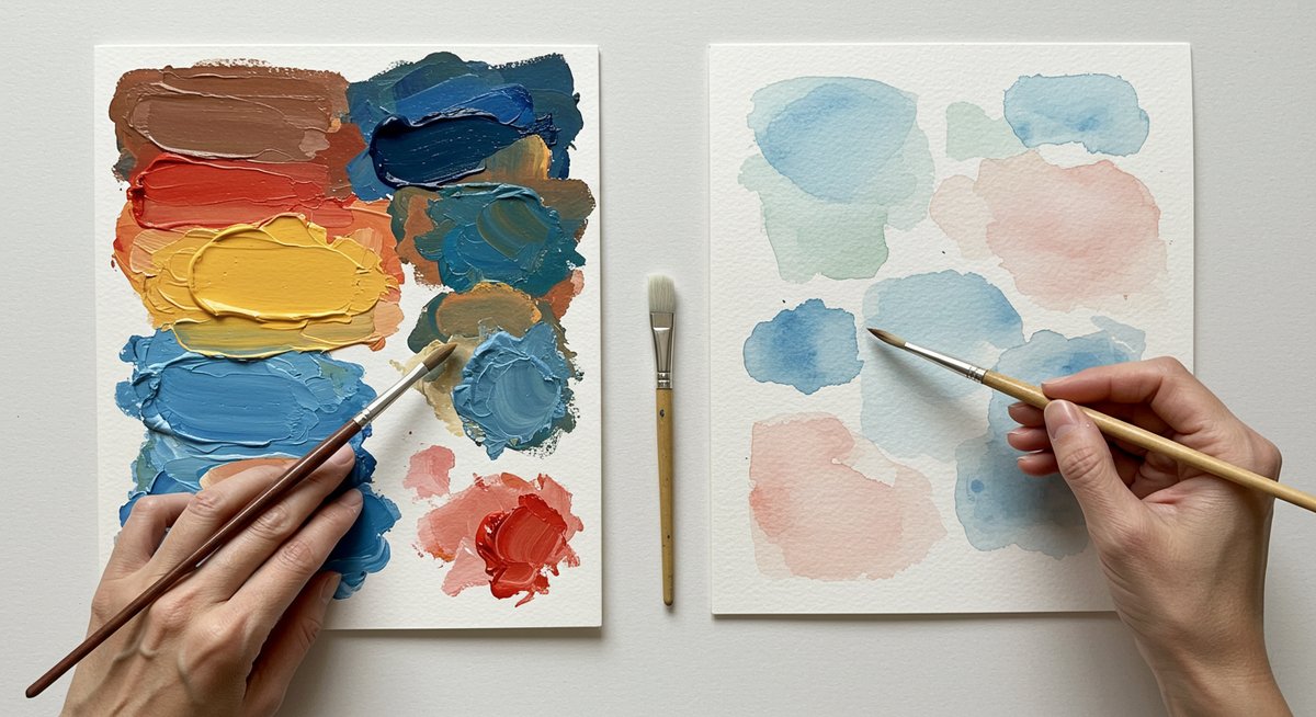 アクリル 絵の具 と 水彩 絵の具の違い